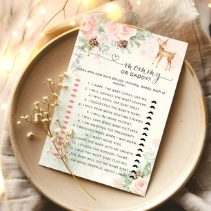 Papier Winter Oh Deer Mommy ou papa jeu de baby shower