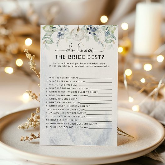 Papier Winter Qui connaît la mariée meilleur jeu