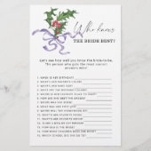 Papier Winter Qui connaît la mariée meilleur jeu (Devant)