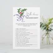 Papier Winter Qui connaît la mariée meilleur jeu (Debout devant)