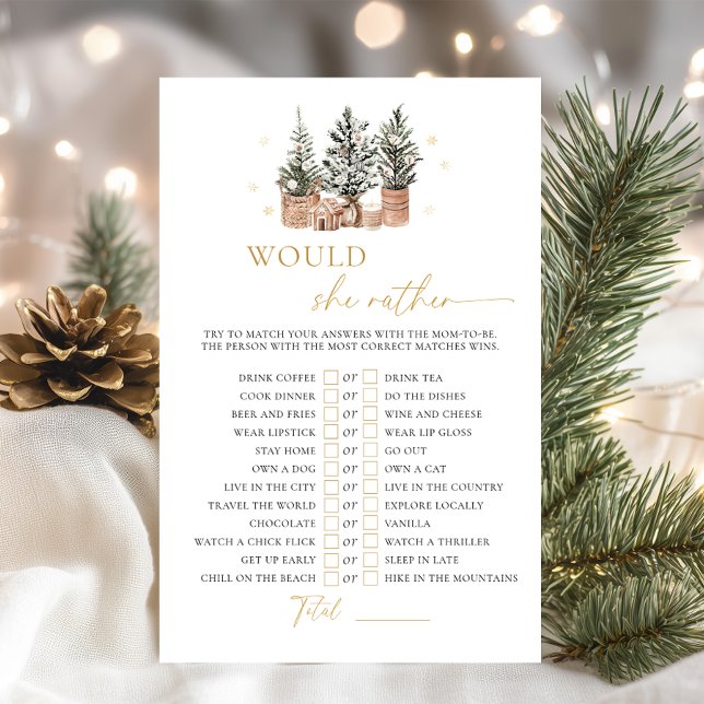 Papier Winter Russe Baby shower Voudrait-Elle Plutôt Joue (Créateur téléchargé)