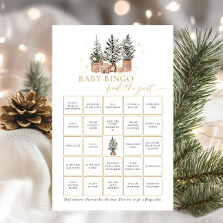 Papier Winter Rustic Baby Bingo Trouvez Le Jeu De L'Invit
