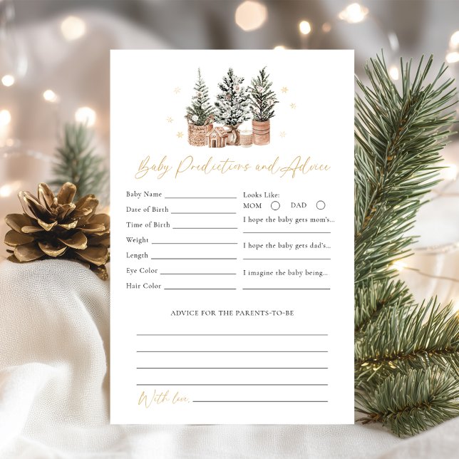 Papier Winter Rustic Baby Prédictions, Conseils douche je (Créateur téléchargé)