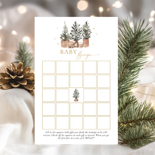 Papier Winter Rustic Bingo Baby shower de Bingo Jeu (Créateur téléchargé)