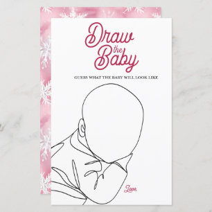 Papier Winter Wonderland Baby shower rose jeu Draw Baby