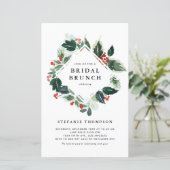 Papier Winterberry Holly Greenery Invitation de Brunch nu (Debout devant)