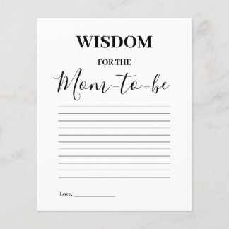 Papier Wisdom for the Mom to be Baby Shower Game