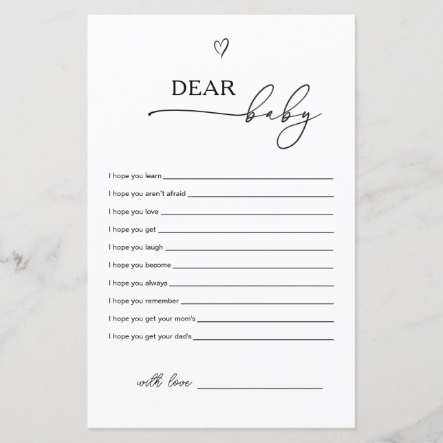 Papier Wishes Dear Baby game (Devant)