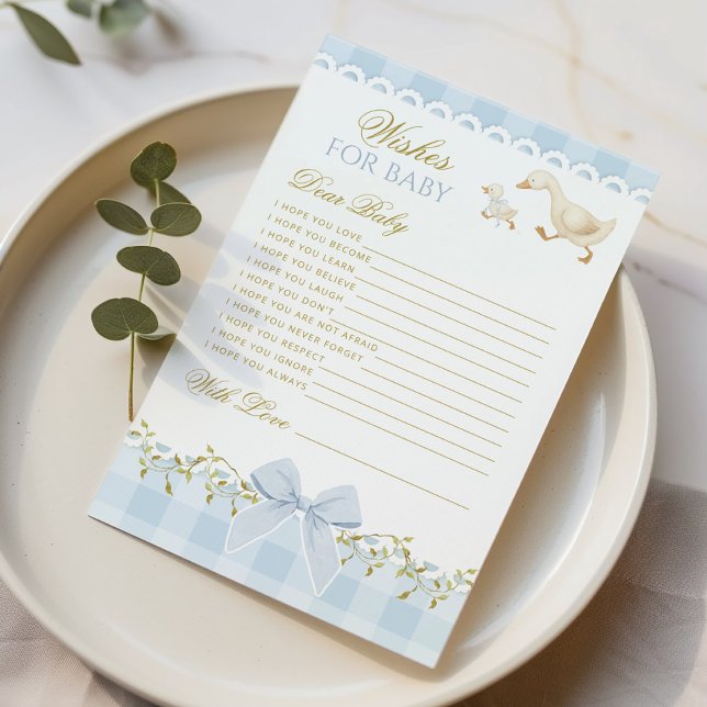Papier Wishes for Baby Silly Goose Blue Gingham Coquette (Créateur téléchargé)