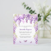 Papier Wisteria arc violet invitation à la douche nuptial (Debout devant)