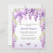 Papier Wisteria arc violet invitation à la douche nuptial (Devant)