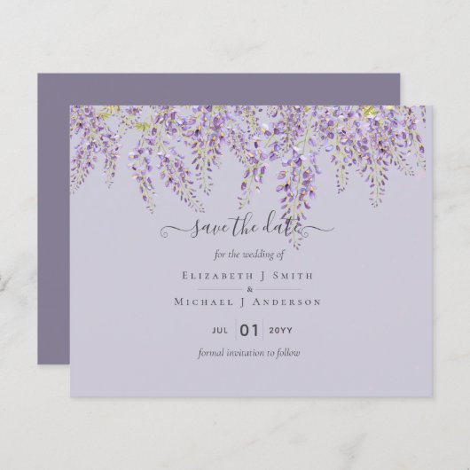 Papier Wisteria Dates d'économie Dusty Purple BUDGET Mari (Devant / Derrière)