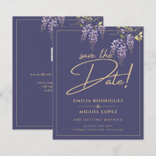 Papier Wisteria Dusty Purple Gold Wedding Enregistrer la