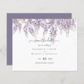 Papier Wisteria Épargnez Dates Mariage Dusty Purple BUDGE (Devant / Derrière)
