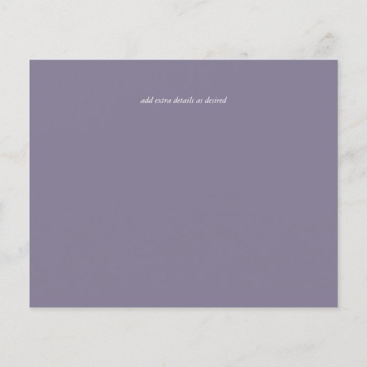 Papier Wisteria Épargnez Dates Mariage Dusty Purple BUDGE (Dos)