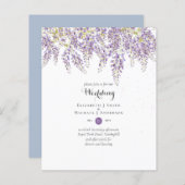 Papier Wisteria Floral Jardin Bleu Mariage Sage (Devant / Derrière)