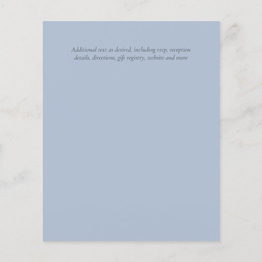 Papier Wisteria Floral Jardin Bleu Mariage Sage (Dos)