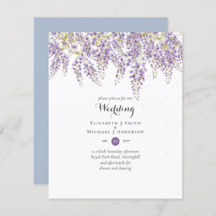 Papier Wisteria Floral Jardin Bleu Mariage Sage