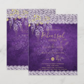 Papier Wisteria Floral Lace REHEARSAL DÎNER INVITATION (Devant / Derrière)