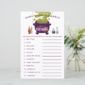 Papier Witch Halloween Thème Baby Word Scramble Jeu (Debout devant)