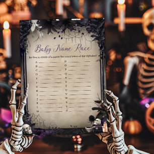 Papier Witchy Gothic Halloween Baby Name Race Jeu