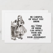 Papier Wonderland Soyez Prudent Ce Que Vous Buvez (Alice) (Devant / Derrière)