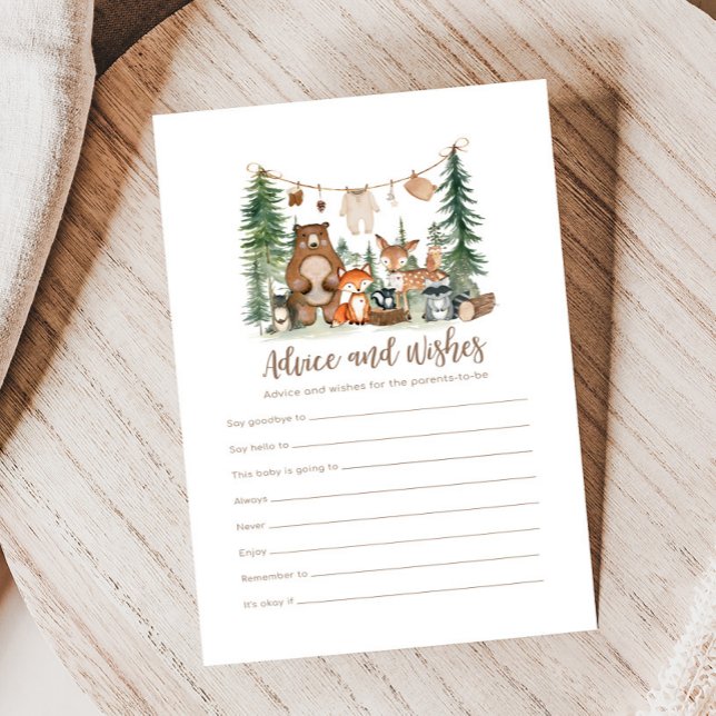 Papier Woodland Animals Baby Shower Who Knows Daddy Game (Woodland Animals Adventure Awaits Rustic Baby Shower Game)