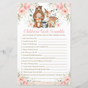 Papier Woodland Animals Pink Floral Jeux de livres pour e