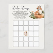 Papier Woodland Baby shower Jeu de Bingo (Devant)