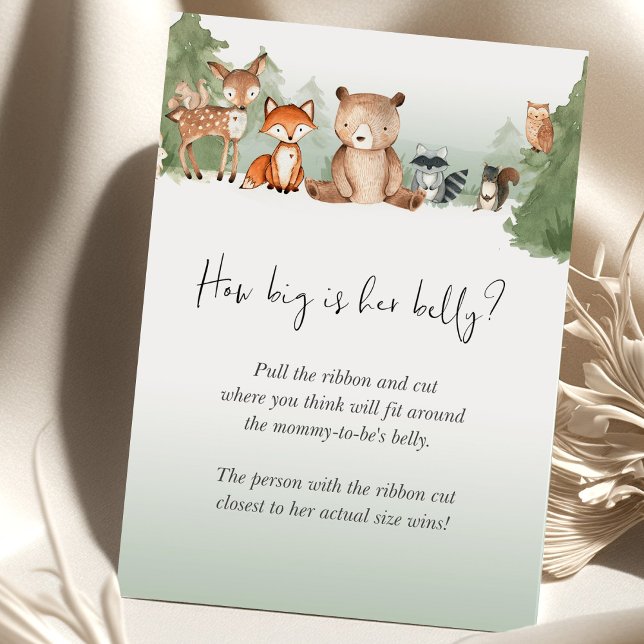 Papier Woodland Baby shower Jeu Quelle Est La Grosse Tail (Créateur téléchargé)