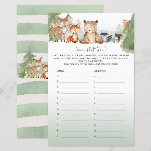 Papier Woodland Baby shower Nom du jeu qui tonifie