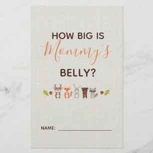 Papier Woodland Baby shower Quelle est la taille du jeu d