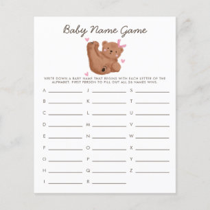Papier Woodland Bear Girl Baby Nom Douche Jeu