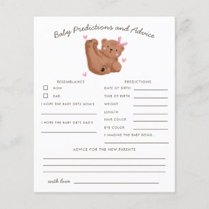Papier Woodland Bear Pink Baby Predictions & Conseils Car