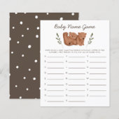 Papier Woodland Bears Twins Baby Name Shower Game (Devant / Derrière)