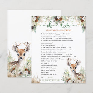 Papier Woodland Deer Baby shower Jeu de garçon