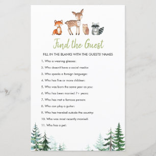 Papier Woodland Forest Oh Boy Baby shower Trouvez L'Invit