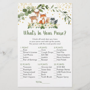 Papier Woodland Green What's In Your Purse Game
