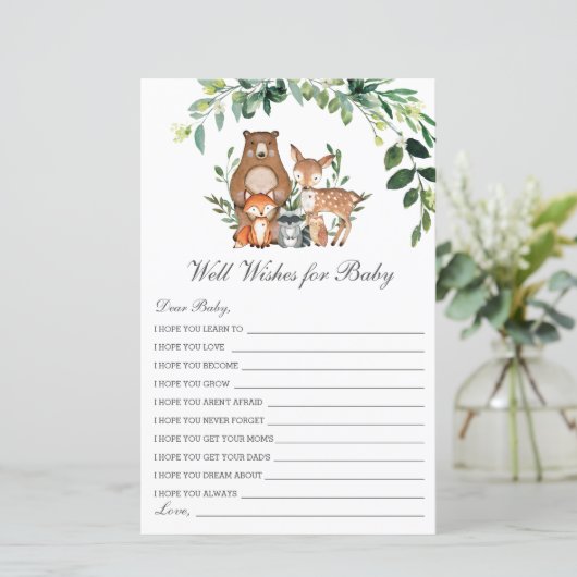 Papier Woodland Greenerife Wives for Baby shower Card (Debout devant)