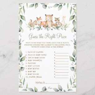 Papier Woodland Greenery devine le bon prix jeu de bébé