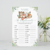 Papier Woodland Greenery Douche Bébé Nom animal Jeu (Debout devant)