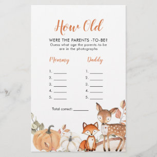 Papier Woodland Oh Boy Citrouille Quel âge avaient les pa