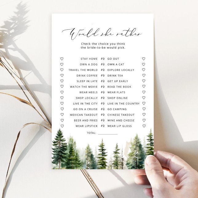 Papier Woodland rustique Voudrait-elle plutôt le jeu nupt (Créateur téléchargé)