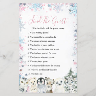 Papier Woodland Winter Animal Artics Trouvez le jeu invit