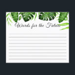 Papier Word for the Future Fête des mariées Script tropic<br><div class="desc">Thème de la jungle tropicale Monstera ou Palm feuille douche nuptiale "Words for the Future". Conçu et illustré avec amour par Kristine Lee Designs www.kristineleedesigns.com</div>