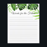 Papier Word for the Future Fête des mariées Script tropic<br><div class="desc">Thème de la jungle tropicale Monstera ou Palm feuille douche nuptiale "Words for the Future". Conçu et illustré avec amour par Kristine Lee Designs www.kristineleedesigns.com</div>