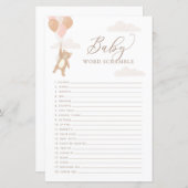 Papier Word Scamper Baby shower Jeu Nous Pouvons Attendre (Devant / Derrière)