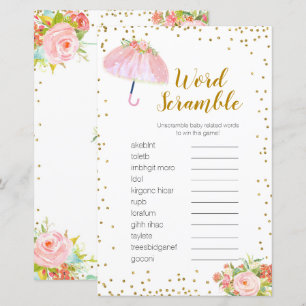 Papier Word Scramble Jeu Avril Douches Apporter Mai Fleur