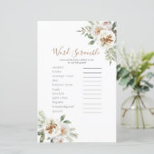 Papier Word Scramble Jeu hiver Blanc Floral Noël (Debout devant)