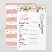 Papier Word Scramble Jeu rose Floral Bientôt être Whisky (Devant / Derrière)